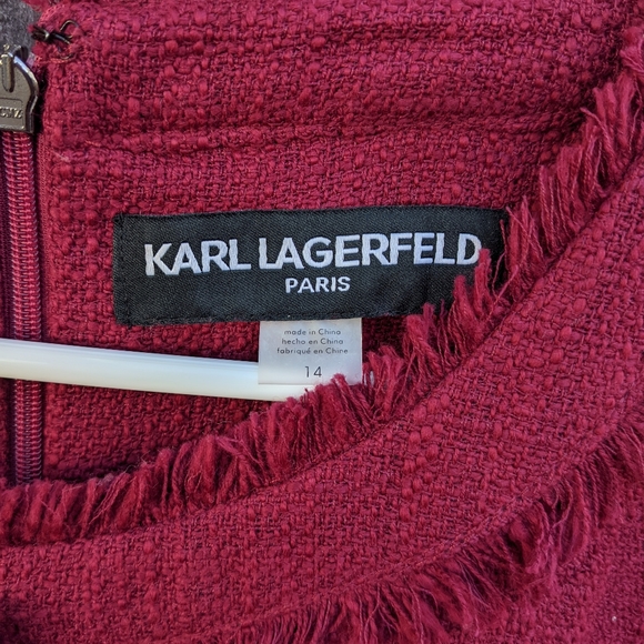 Karl Lagerfeld Burgundy Short Sleeve Dress - Picture 7 of 8